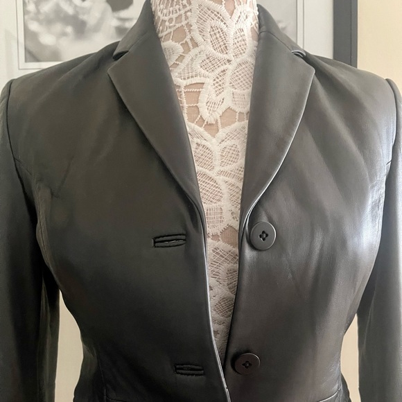 Leather jacket blazer The Limited size 2 great condition - Picture 10 of 13